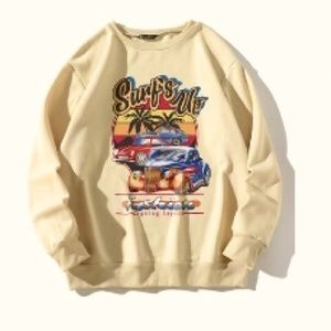 Car and letter graphic sweatshirt